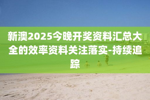新澳2025今晚開獎資料匯總大全的效率資料關(guān)注落實(shí)-持續(xù)追蹤
