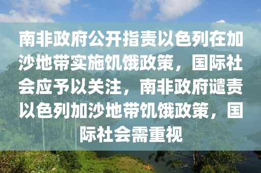 南非政府公開指責(zé)以色列在加沙地帶實(shí)施饑餓政策，國(guó)際社會(huì)應(yīng)予以關(guān)注，南非政府譴責(zé)以色列加沙地帶饑餓政策，國(guó)際社會(huì)需重視