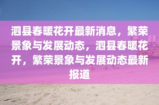泗縣春暖花開最新消息，繁榮景象與發(fā)展動(dòng)態(tài)，泗縣春暖花開，繁榮景象與發(fā)展動(dòng)態(tài)最新報(bào)道