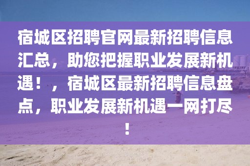 宿城區(qū)招聘官網(wǎng)最新招聘信息匯總，助您把握職業(yè)發(fā)展新機(jī)遇！，宿城區(qū)最新招聘信息盤點(diǎn)，職業(yè)發(fā)展新機(jī)遇一網(wǎng)打盡！