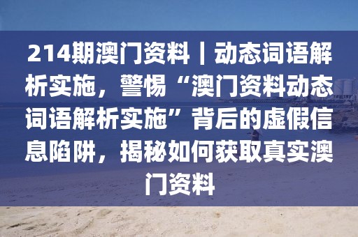 214期澳門資料｜動(dòng)態(tài)詞語解析實(shí)施，警惕“澳門資料動(dòng)態(tài)詞語解析實(shí)施”背后的虛假信息陷阱，揭秘如何獲取真實(shí)澳門資料