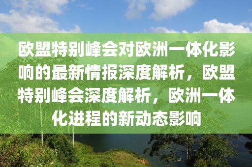 歐盟特別峰會對歐洲一體化影響的最新情報深度解析，歐盟特別峰會深度解析，歐洲一體化進程的新動態(tài)影響
