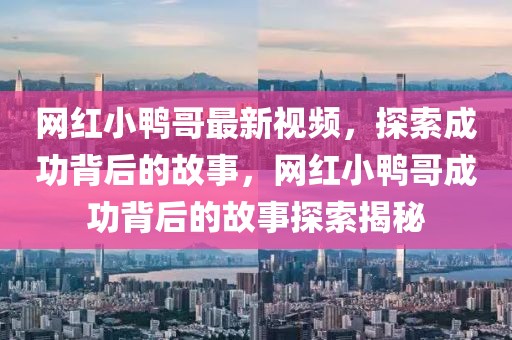 網(wǎng)紅小鴨哥最新視頻，探索成功背后的故事，網(wǎng)紅小鴨哥成功背后的故事探索揭秘