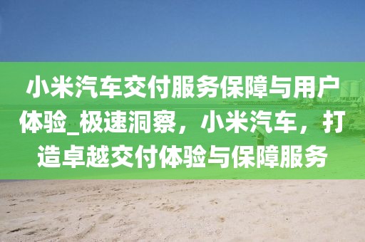 小米汽車(chē)交付服務(wù)保障與用戶體驗(yàn)_極速洞察，小米汽車(chē)，打造卓越交付體驗(yàn)與保障服務(wù)
