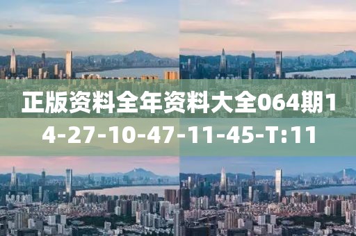 正版資料全年資料大全064期14-27-10-47-11-45-T:11