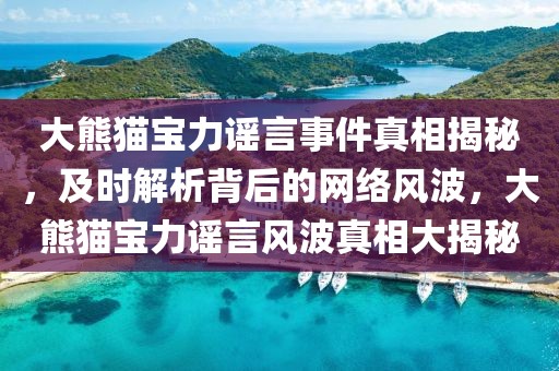 大熊貓寶力謠言事件真相揭秘，及時解析背后的網(wǎng)絡(luò)風(fēng)波，大熊貓寶力謠言風(fēng)波真相大揭秘