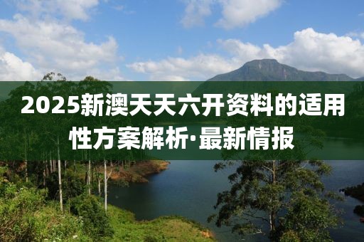 2025新澳天天六開資料的適用性方案解析·最新情報