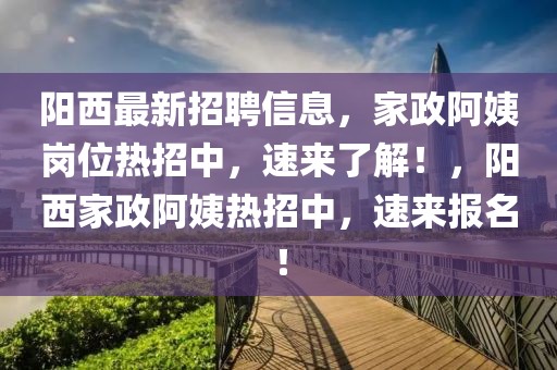 陽西最新招聘信息，家政阿姨崗位熱招中，速來了解！，陽西家政阿姨熱招中，速來報名！