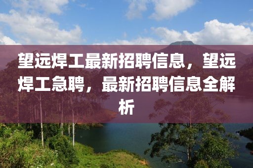 望遠焊工最新招聘信息，望遠焊工急聘，最新招聘信息全解析