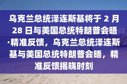烏克蘭總統(tǒng)澤連斯基將于 2 月 28 日與美國總統(tǒng)特朗普會晤·精準反饋，烏克蘭總統(tǒng)澤連斯基與美國總統(tǒng)特朗普會晤，精準反饋揭曉時刻