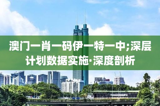 澳門一肖一碼伊一特一中;深層計(jì)劃數(shù)據(jù)實(shí)施·深度剖析