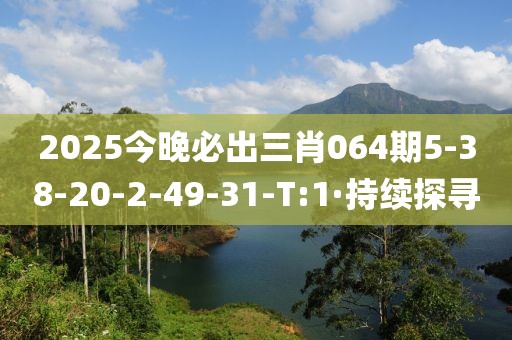 2025今晚必出三肖064期5-38-20-2-49-31-T:1·持續(xù)探尋