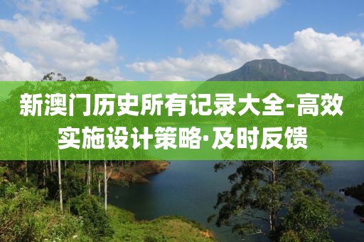 新澳門歷史所有記錄大全-高效實施設(shè)計策略·及時反饋