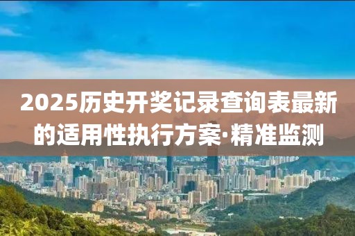 2025歷史開獎記錄查詢表最新的適用性執(zhí)行方案·精準監(jiān)測