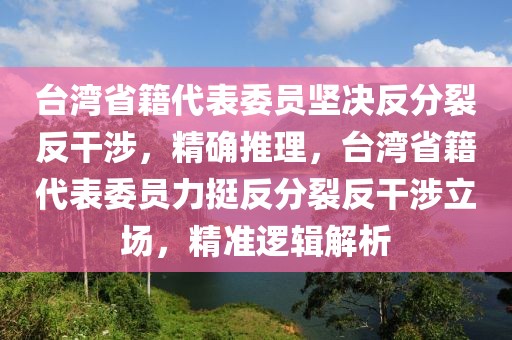 臺(tái)灣省籍代表委員堅(jiān)決反分裂反干涉，精確推理，臺(tái)灣省籍代表委員力挺反分裂反干涉立場(chǎng)，精準(zhǔn)邏輯解析
