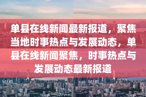 單縣在線新聞最新報(bào)道，聚焦當(dāng)?shù)貢r(shí)事熱點(diǎn)與發(fā)展動態(tài)，單縣在線新聞聚焦，時(shí)事熱點(diǎn)與發(fā)展動態(tài)最新報(bào)道