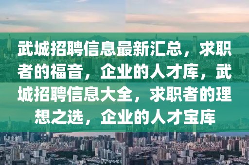 武城招聘信息最新匯總，求職者的福音，企業(yè)的人才庫，武城招聘信息大全，求職者的理想之選，企業(yè)的人才寶庫