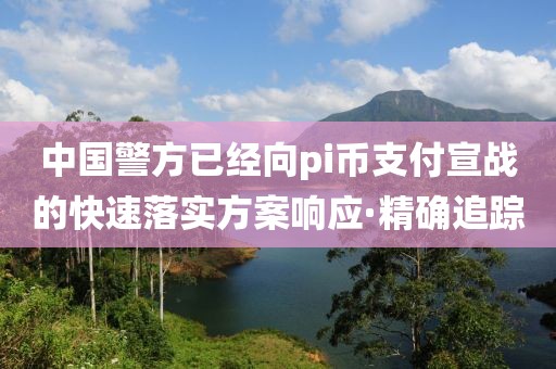 中國警方已經(jīng)向pi幣支付宣戰(zhàn)的快速落實方案響應·精確追蹤