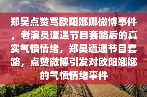 鄭昊點(diǎn)贊罵歐陽娜娜微博事件，老演員遭遇節(jié)目套路后的真實(shí)氣憤情緒，鄭昊遭遇節(jié)目套路，點(diǎn)贊微博引發(fā)對(duì)歐陽娜娜的氣憤情緒事件