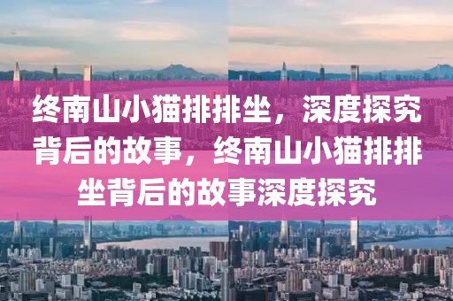 終南山小貓排排坐，深度探究背后的故事，終南山小貓排排坐背后的故事深度探究
