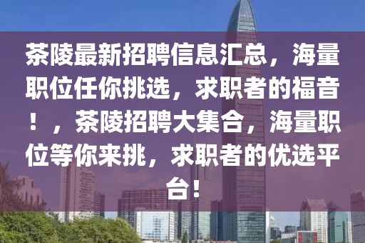 茶陵最新招聘信息匯總，海量職位任你挑選，求職者的福音！，茶陵招聘大集合，海量職位等你來挑，求職者的優(yōu)選平臺！