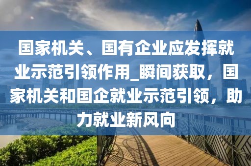 國家機(jī)關(guān)、國有企業(yè)應(yīng)發(fā)揮就業(yè)示范引領(lǐng)作用_瞬間獲取，國家機(jī)關(guān)和國企就業(yè)示范引領(lǐng)，助力就業(yè)新風(fēng)向