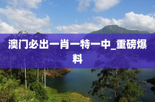 澳門必出一肖一特一中_重磅爆料