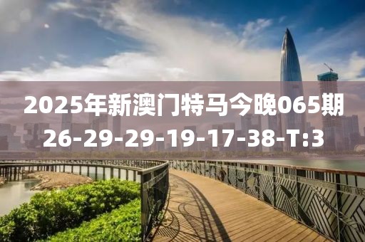 2025年新澳門特馬今晚065期26-29-29-19-17-38-T:3