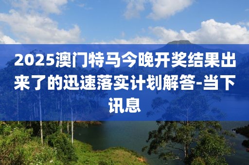 2025澳門特馬今晚開獎結(jié)果出來了的迅速落實計劃解答-當下訊息