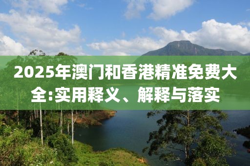 2025年澳門和香港精準免費大全:實用釋義、解釋與落實