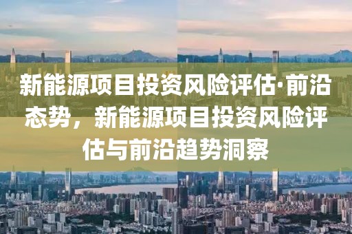 新能源項目投資風(fēng)險評估·前沿態(tài)勢，新能源項目投資風(fēng)險評估與前沿趨勢洞察