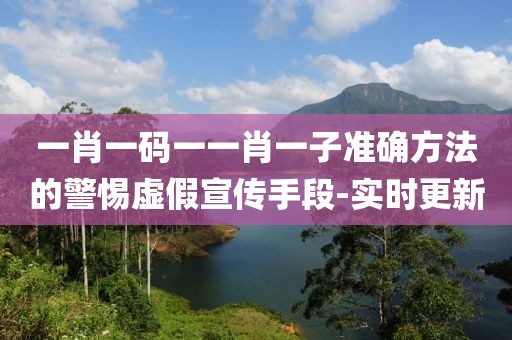 一肖一碼一一肖一子準(zhǔn)確方法的警惕虛假宣傳手段-實(shí)時更新
