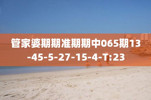 管家婆期期準(zhǔn)期期中065期13-45-5-27-15-4-T:23