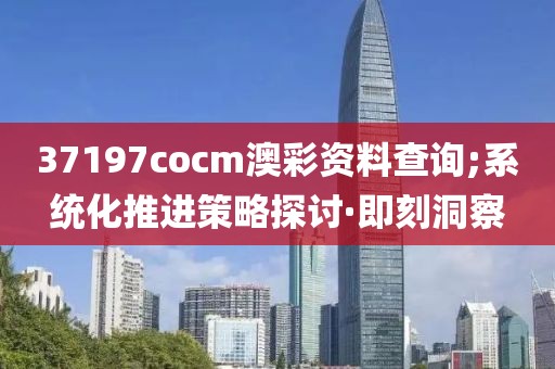 37197cocm澳彩資料查詢;系統(tǒng)化推進(jìn)策略探討·即刻洞察