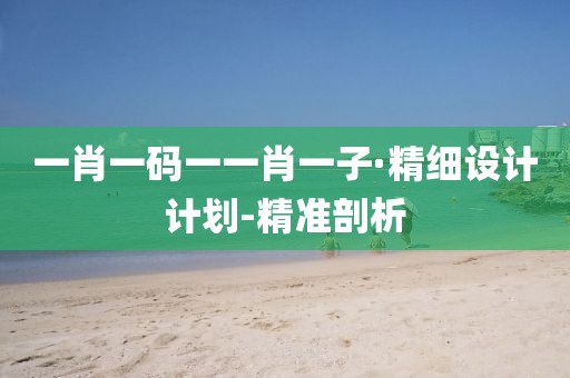 一肖一碼一一肖一子·精細設(shè)計計劃-精準剖析
