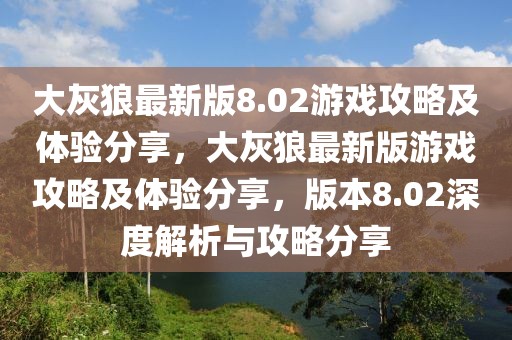 大灰狼最新版8.02游戲攻略及體驗分享，大灰狼最新版游戲攻略及體驗分享，版本8.02深度解析與攻略分享