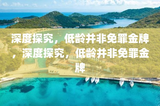 深度探究，低齡并非免罪金牌，深度探究，低齡并非免罪金牌