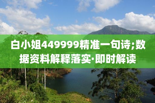 白小姐449999精準(zhǔn)一句詩;數(shù)據(jù)資料解釋落實(shí)·即時(shí)解讀