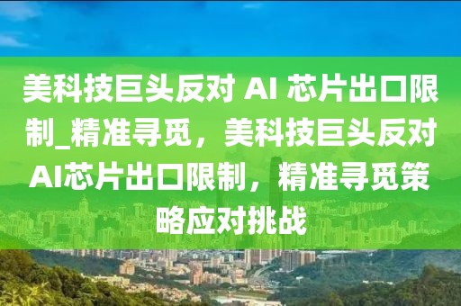 美科技巨頭反對(duì) AI 芯片出口限制_精準(zhǔn)尋覓，美科技巨頭反對(duì)AI芯片出口限制，精準(zhǔn)尋覓策略應(yīng)對(duì)挑戰(zhàn)