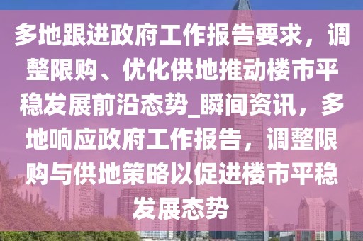 多地跟進(jìn)政府工作報(bào)告要求，調(diào)整限購(gòu)、優(yōu)化供地推動(dòng)樓市平穩(wěn)發(fā)展前沿態(tài)勢(shì)_瞬間資訊，多地響應(yīng)政府工作報(bào)告，調(diào)整限購(gòu)與供地策略以促進(jìn)樓市平穩(wěn)發(fā)展態(tài)勢(shì)