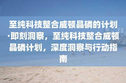 至純科技整合威頓晶磷的計(jì)劃·即刻洞察，至純科技整合威頓晶磷計(jì)劃，深度洞察與行動(dòng)指南