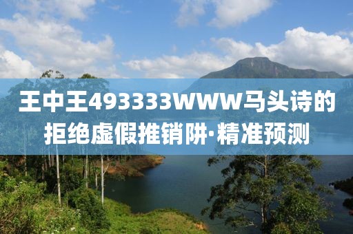 王中王493333WWW馬頭詩的拒絕虛假推銷阱·精準預測