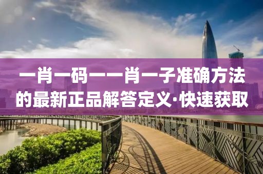 一肖一碼一一肖一子準(zhǔn)確方法的最新正品解答定義·快速獲取