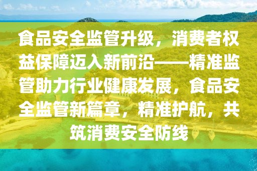 食品安全監(jiān)管升級，消費(fèi)者權(quán)益保障邁入新前沿——精準(zhǔn)監(jiān)管助力行業(yè)健康發(fā)展，食品安全監(jiān)管新篇章，精準(zhǔn)護(hù)航，共筑消費(fèi)安全防線