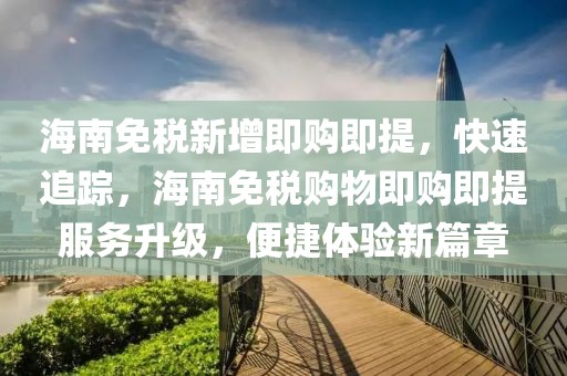 海南免稅新增即購即提，快速追蹤，海南免稅購物即購即提服務(wù)升級，便捷體驗(yàn)新篇章