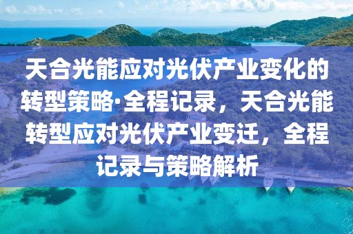 天合光能應(yīng)對光伏產(chǎn)業(yè)變化的轉(zhuǎn)型策略·全程記錄，天合光能轉(zhuǎn)型應(yīng)對光伏產(chǎn)業(yè)變遷，全程記錄與策略解析