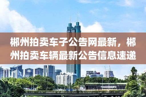 郴州拍賣車子公告網(wǎng)最新，郴州拍賣車輛最新公告信息速遞