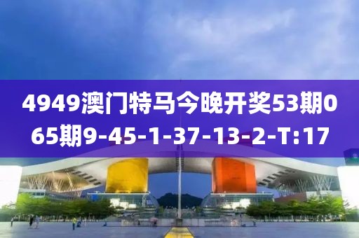 4949澳門特馬今晚開獎53期065期9-45-1-37-13-2-T:17