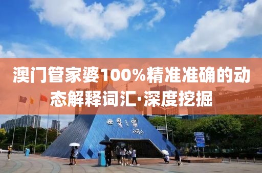 澳門管家婆100%精準(zhǔn)準(zhǔn)確的動態(tài)解釋詞匯·深度挖掘