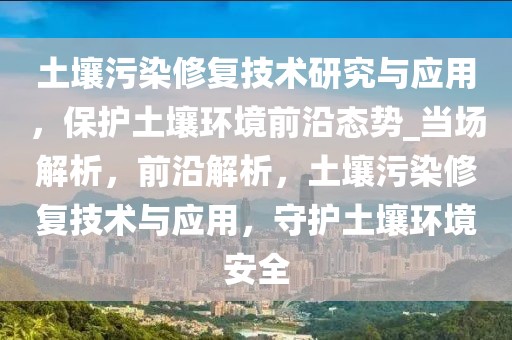 土壤污染修復技術研究與應用，保護土壤環(huán)境前沿態(tài)勢_當場解析，前沿解析，土壤污染修復技術與應用，守護土壤環(huán)境安全